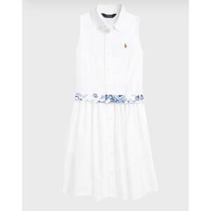 Polo Ralph Lauren Girls' Belted Cotton Oxford Shirtdress size 16
